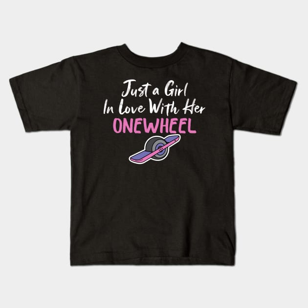 Onewheel Girl Kids T-Shirt by Be Cute 